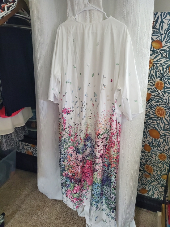 Tops - Womens 5x White Floral Cover Multicolor Bloom Print